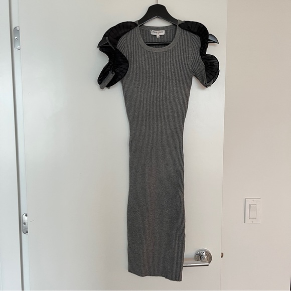 Opening Ceremony Ribbed Knit Ruffle Sleeve Dress - Picture 4 of 8